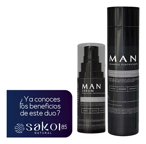 Shampoo Alopecia Androgenetica Para Hombre Y Serum Set 2pz