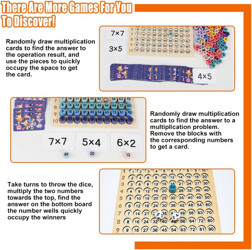 Juego De Mesa De Multiplicación Montessori De Madera: Math E