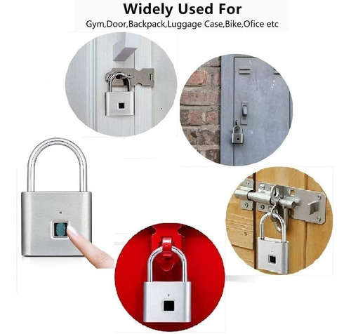 Imagen 6 de 6 de Candado Con Huella Digital Automático Lock Zws-s2