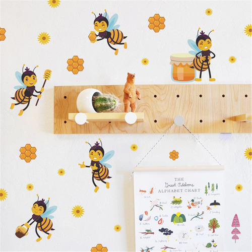 Pegatina De Pared Autoadhesiva De Pvc N Sunflower Bee