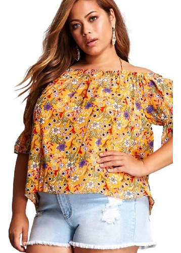 Blusa Estampada Talle Grande 1xl Importada - 7132