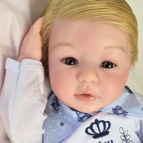 Bebe Reborn Menino Super Realista 3D Cabelo Fio a Fio