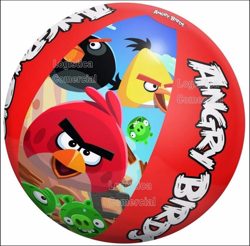 Pelota Inflable 51cm Angry Birds Piscina Playa Niños Vacacio