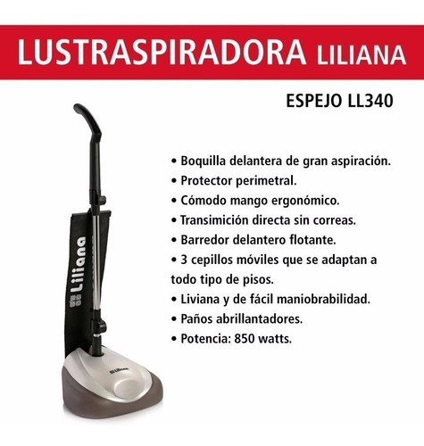 Lustraspiradora Enceradora Liliana 850w Ll340 Tecnofast