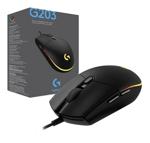 Mouse Gamer Logitech G203 Lightsync Rgb 8000 Dpi