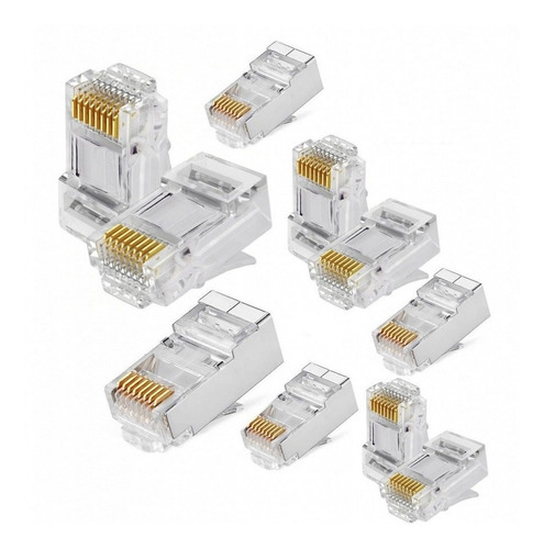 Ficha Rj45 X50 Macho Cat 5e Crimpeadora Cable Red Utp - Dy