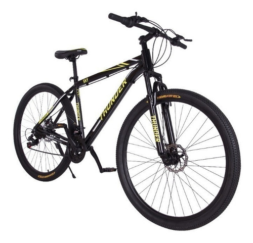 Imagen 2 de 4 de Mountain bike Thunder Sky 2.0 R29 21v frenos shimano tz50 y sunrun qd35 color negro/verde con pie de apoyo