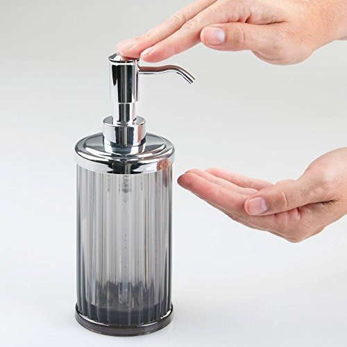 InterDesign Alston Dispensador de Discos de algodón y bastoncillos envase para cosméticos de plástico Transparente/Plateado 