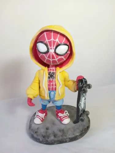 Spiderman Adorno Para Torta En Porcelana Fria