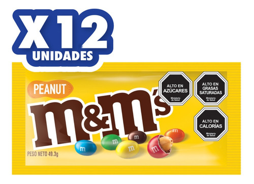 M&m Chocolate Con Leche Y Maní 49g X 12un.