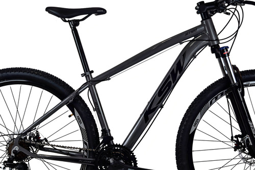 Bicicleta Ksw Aro 29 Freios Hidraulico 24v Câmbio Shima + K7 Cor Cinza