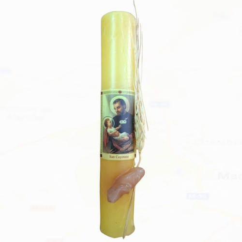 Vela San Cayetano Cirio (x2) - 100% Parafina Alta Calidad Amarillo San Cayetano Cirio