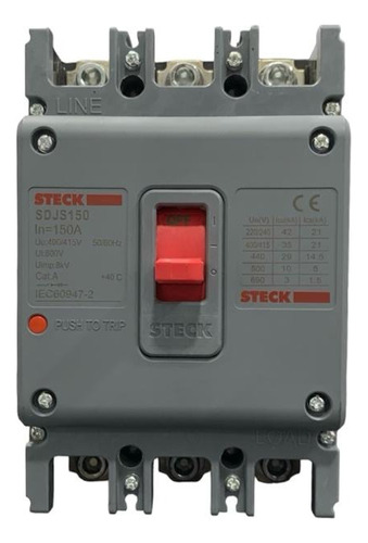 Breaker Trifasico 3x150 Amp Interruptor Termomagnético Steck