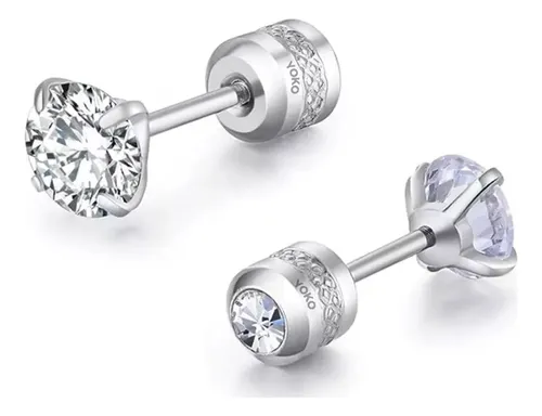 comprar Par Aretes Hombre Diamante Topos Topitos 2en1 Piercing Mujer