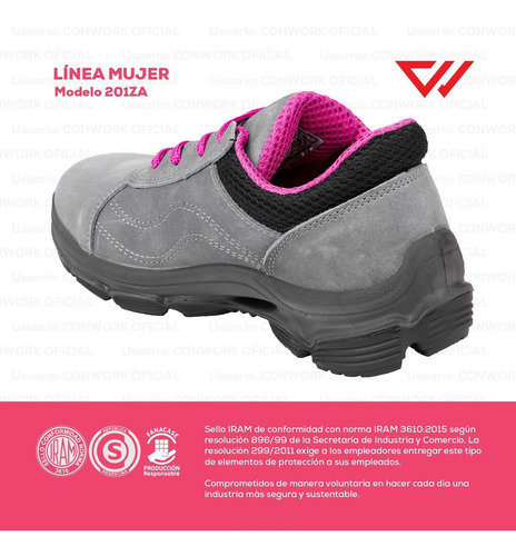 Imagen 8 de 10 de Zapatilla De Seguridad Conwork Línea Mujer 201za