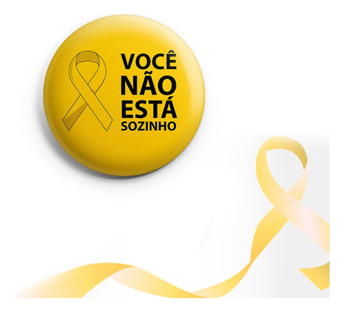 10 Bottons Setembro Amarelo 3,5cm - Modelo 01