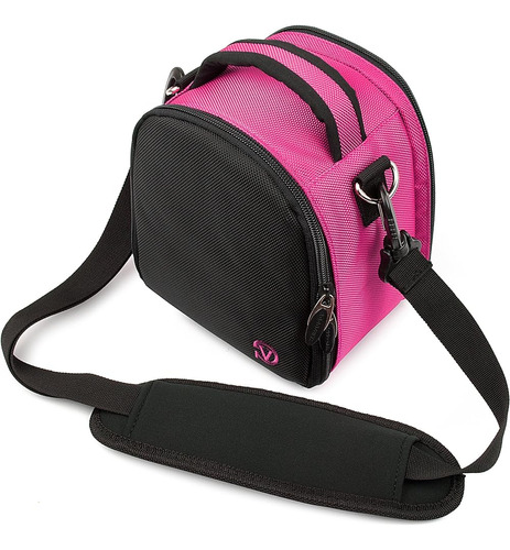 Bolsa De Cámara Pequeña Slr Rosa Negra Para Kodak Pixpro Pri