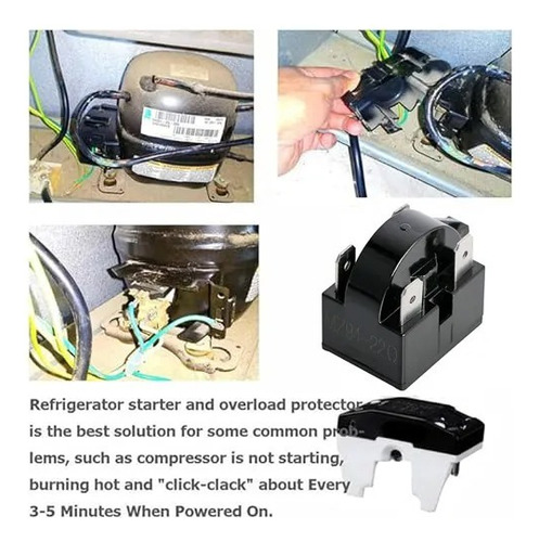 Relé Ptc De Arranque Para Refrigerador De 4 Pin Y Protector
