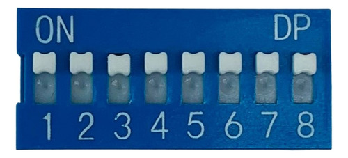 Have Dip Switch 8 Vias 180° Graus Azul - Kit 5