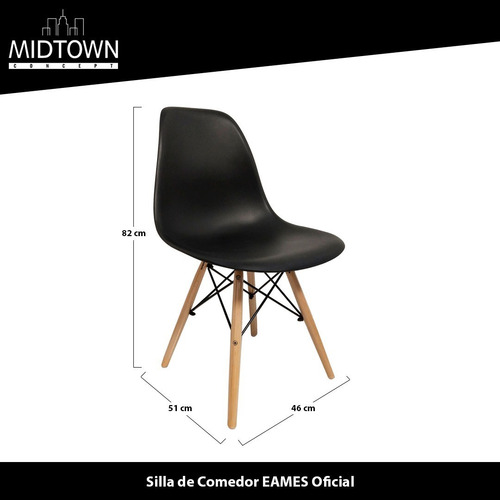 Imagen 6 de 6 de 4 Sillas Eames Modernas De Comedor Minimalista
