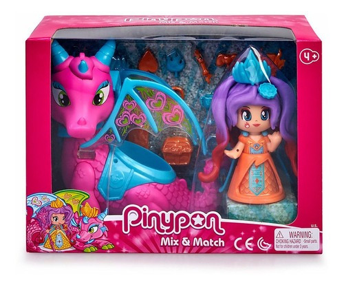 Princesa Con Dragon Pinypon Mix & Match Muñeca Pin Y Pon