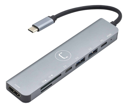 Hub Usb C 3.0 Hdmi 4k Usb A 3.0 Micro Sd 7 En 1 Diginet