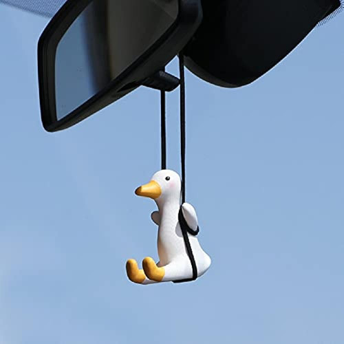 Amioro Cute Swing Duck Car Pendant Interior Rearview Mirrors