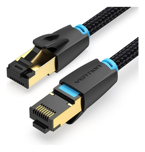 Cable De Red Vention Cat8 Certificado - 2 Metros - Trenzado Blindado - Premium Patch Cord - Sstp Rj45 Ethernet 40gbps - 2000 Mhz - 100% Cobre - Ikgbh