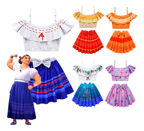 Encanto Mirabel Traje De Baño Para Niñas Pequeñas Cosplay 2p