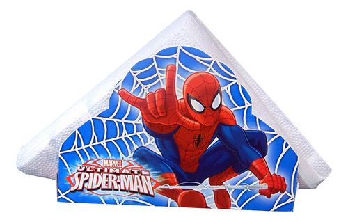 Pack X 15 Servilletas + Servilletero Spiderman Cotillón