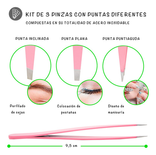 Pinzas Profesionales Para Cejas Con Estuche Almacenamiento