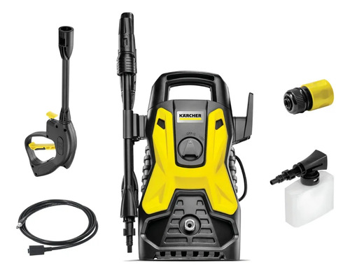 Lavadora De Alta Pressão Kärcher Prática Black 1500 Psi/libras 1400w 300l/h Com Aplicador De Detergente E Lança Regulável 220v