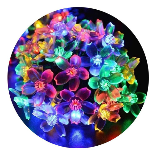 Solar String Fairy Lights 20 Flores De Led Para Decoração Ao