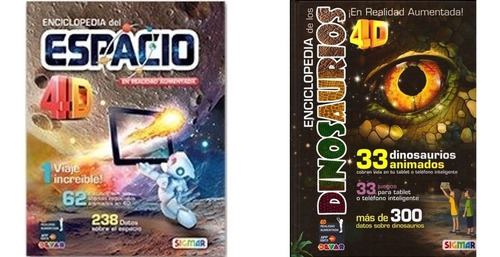 Pack Realidad Aumentada Enciclopedia Dinosaurios + Espacio 