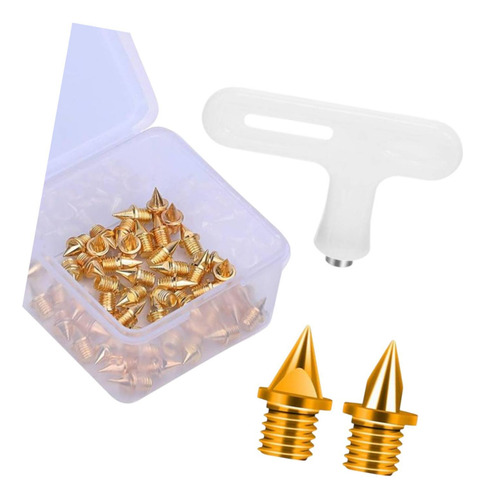 50 Pçs Pista Sapato Picos Pista Profissional Ouro