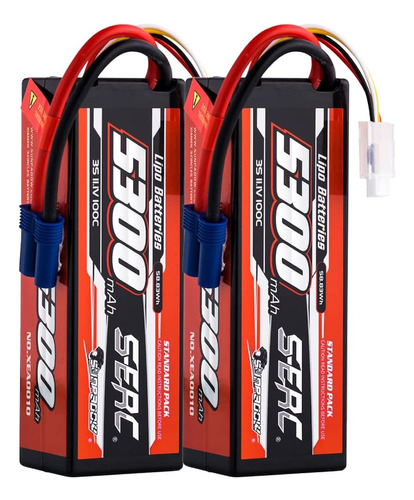 Sunpadow 3s Lipo Batería 11.1v 5300mah 100c Estuche Rígido C