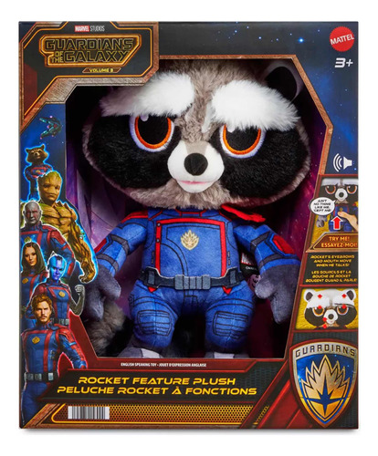 Rocket Peluche Animado Guardianes Galaxia Vol. 3 Mattel