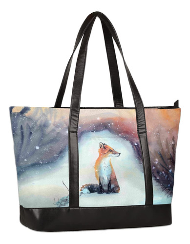 Bolso Mano Para Ordenador Portatil Zorro Nieve Mujer Ligero