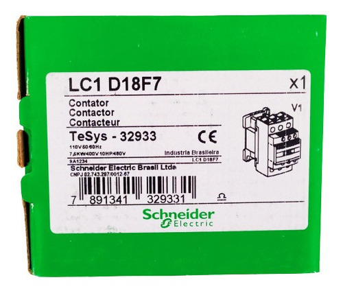 Contactor 110v 18 Telemecanique Lc1d18f7 