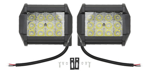 Neblinero 12led 12-24v  Led Blanco Cuadrado Universal El Par