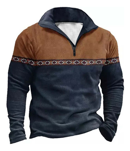 Jersey De Manga Larga Con Media Cremallera Para Hombre Con B