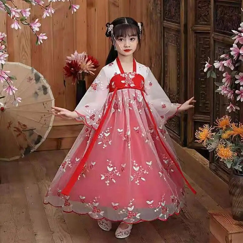 Lindo Vestido Hanfu De Niñas Japonesas Y Coreanas Para Niños