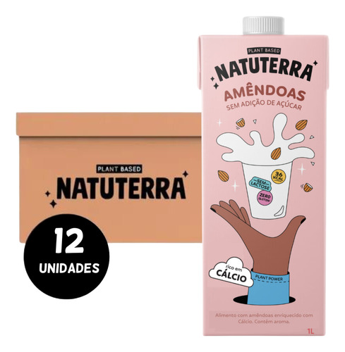 Natuterra drinks combo 12x un leite vegetal amêndoas