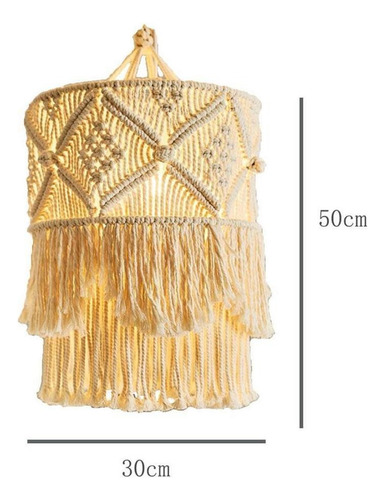 Sombra De Lámpara De Macramé Nórdico Boho Macramé Tejido