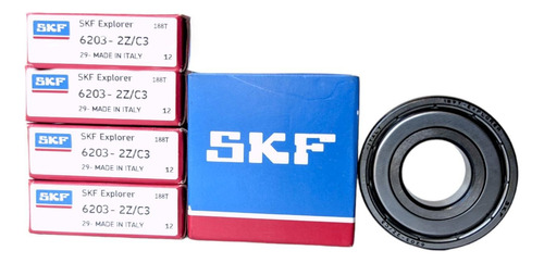 Rodamiento Sello Metal 6203-2z-c3 Marca Skf 