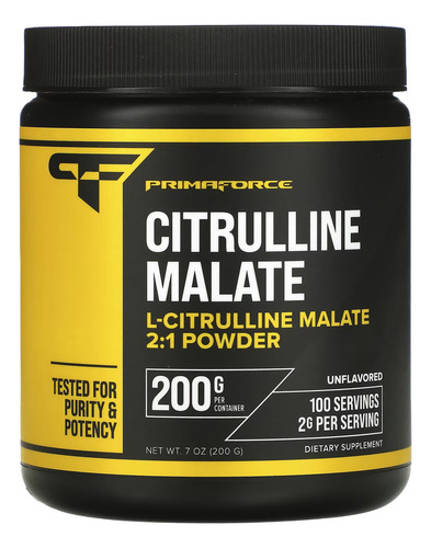 Suplemento de malato de citrulina Primaforce 200 g 2000 mg
