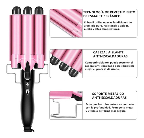 Rizador De Pelo Ondas Cerámica Con Temperatura Ajustable20mm