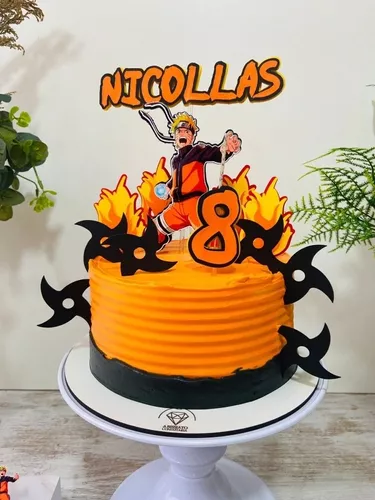 Topper, Mesversario, Topo De Bolo Personalizado Em 3d Naruto