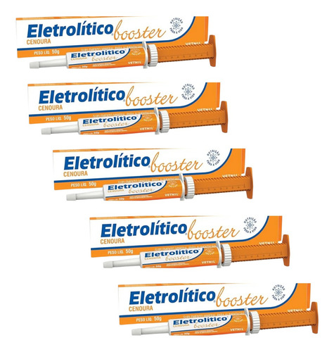 Eletrolitico Booster Cenoura 50g/ Vetnil/ Kit Com 5 Unidades