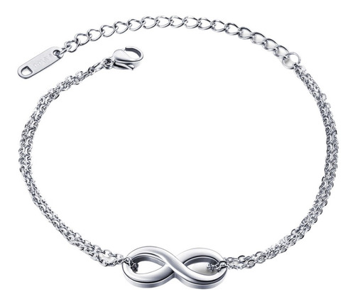 Pulsera Símbolo Infinito Amuleto Acero Inoxidable